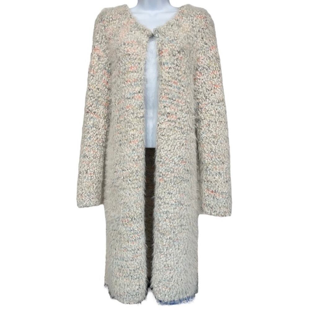 SOLITAIRE x ANTHROPOLOGIE | Ravi Khosla Fuzzy Open Sleeve‎ Cardigan Long | Large
